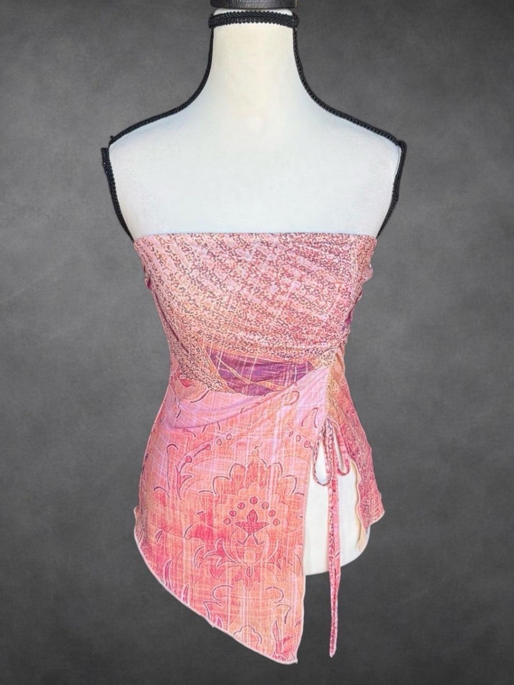 Tiger Mist Sariah Grunge Floral Strapless‎ Top - Size Medium